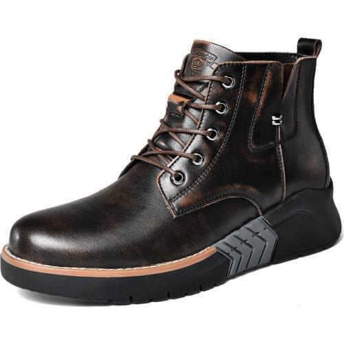 Men Genuine Cow Leather Classical Shoes Westem Quality Tough Cowboy Boots