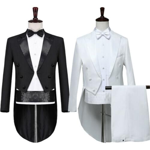 Mens Tuxedo Morning Suit Tailcoat Jacket Trousers Evening Tails Frock Coat