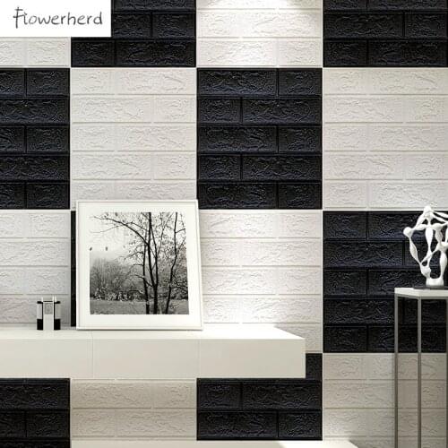 Multiple Styles 35*38.5cm 3d Self-adhesive Wall Stickers Waterproof XPE Foam Wallpaper Living Room Decor Bedroom Wall Decoration