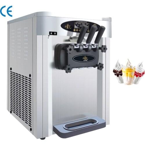 Desktop Soft Serve Ice Cream Machine 3 Flavors Sweet Cone Ice Cream Makers