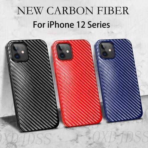 New Carbon Fiber Phone Case For iPhone 12 Pro Case Ultra Thin Cover For iPhone 12 Pro Max Case For iPhone 12 Mini 12 Cover Coque