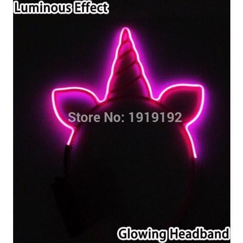 New Style Unicorn LED Headband Christmas Party Supplies EL Glowing Flashing Head Decoration For Christmas Headbands By 1.5V