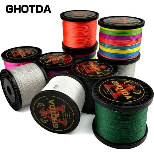 GHOTDA Braided Fishing Line Multifilamen Multicolor 4 Strands 500M 300M 100M 10LB to 120LB Carp PE 100