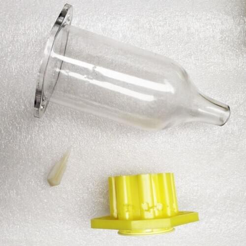 Transparent oil cup diesel oil collecting cup used on fuel pump test bench spare part