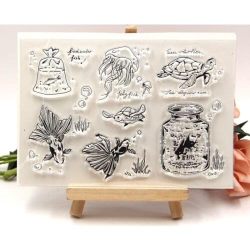 ZFPARTY Aquarium Transparent Clear Silicone Stamps for DIY Scrapbooking/Card Making/Kids Crafts Fun Decoration Supplies