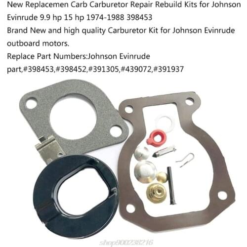 Carburetor Carb Repair Kit Float For Johnson Evinrude 9.9 hp 15 hp 1974-1988 398453 Rebuild Replacement Parts M20 21 Dropship