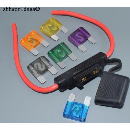 Shhworldsea Car Automotive 8 Gauge Waterproof In-line Fuse Holder 20A30A40A50A60A70A80A100A120A MAXI Blade Fuse