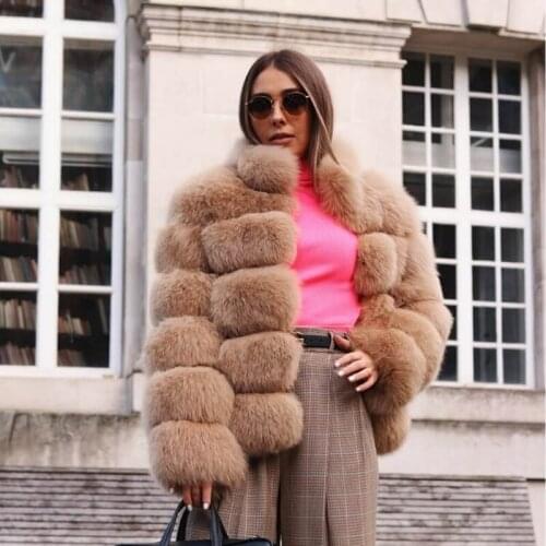 New Arrival Winter Thick Fur Coat Girls Real Fox Fur Jacket Women High Quality Ladies Fox Coat Stand Collar Outfit Luxury