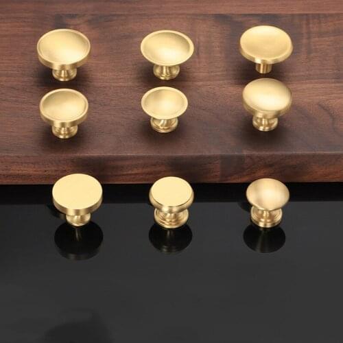 Light Luxury Golden Door Knob Pure Copper High-end Drawer Pulls Cupboard Handle Wine Cabinet Pull Home Hardware Accessories