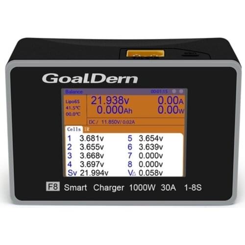 GoalDern F8 1000W 30A Smart Battery Balance Charger Discharger for 8S LiFe Lilon LiPo LiHv NiMh NiCd Pb