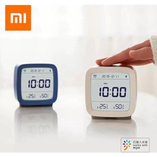 Youpin Qingping Smart Bluetooth Temperature Humidity Sensor LCD Screen Display Home Alarm Clock Mijia App Adjustable Nightlight