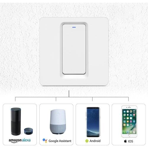 Smart Light Switch WiFi /ZigBee Remote Control Switch Smart Push Botton Voice-Work in Alexa Goggle Home Wall Light Switches