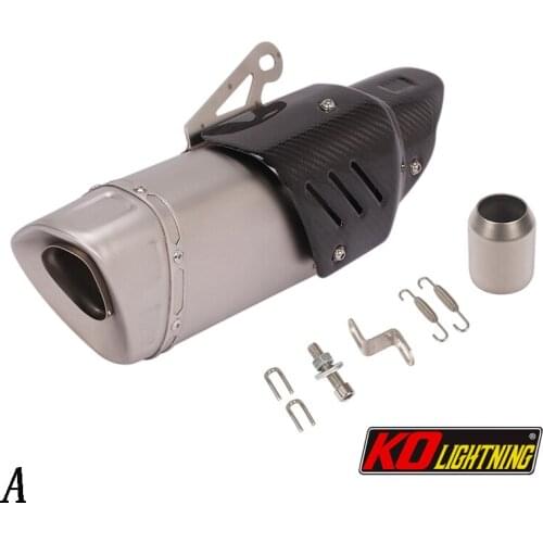 51mm Universal Motorcycle Exhaust Tail Pipe With Silencer Stainless Steel 470/450mm Exhaust System Modified For ATV Street Bike