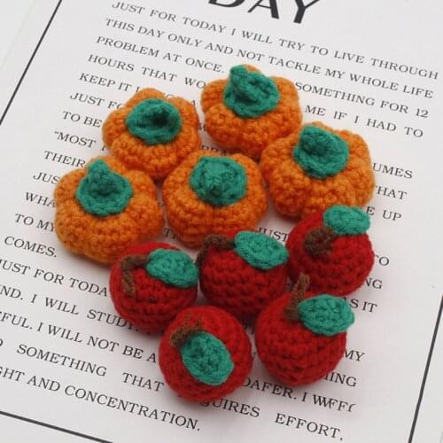 Handmade Crochet Pumpkin/Fruit Chewable Knitting Wool Beads DIY Baby Pacifier Chain Accessories Infant Newborns Teether Toy Gift