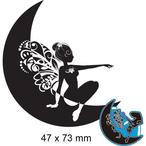 Cutting Dies Angel Moon New Metal Stencils DIY Scrap Booking Paper Cards Making Decoration 47*73mm
