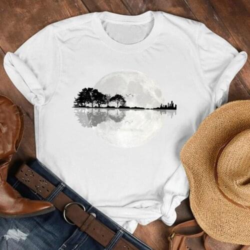 Women Lady Shadow Fashion 90s Style Casual Printing Shirt Clothes Tshirt Tee Womens Top Female Print T Graphic T-shirt