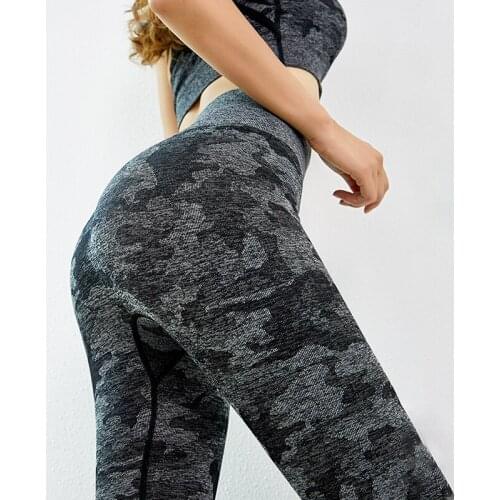 ASHEYWR Women Vital Seamless Yoga Pants Camouflage High Elastic Push Up Gym Leggings Sport Fitness Running Shark Leggings Female