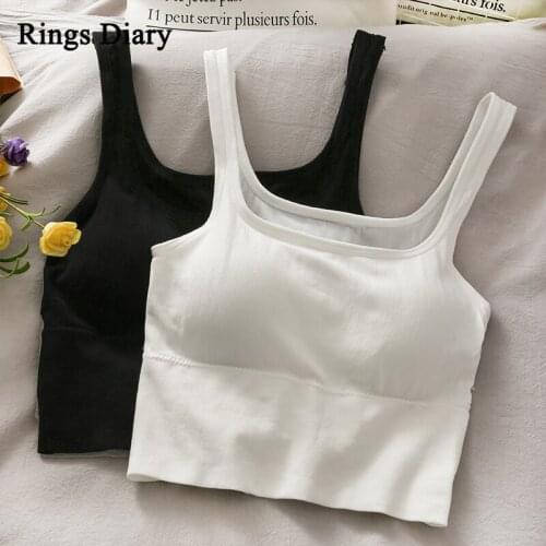 Rings Diary Women Summer Cottagecore Crop Top Femme Backless Bra Top With Inner Pad Camis Wrap Mujer Camisetas Aesthetic Bustier