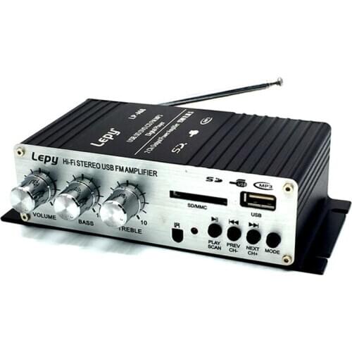 10Pcs/Lot Lepy LP - A68 multi-functional Household Motorcycle Portable Amplifiers FM SD USB MP3 USB Card Stereo Audio Car