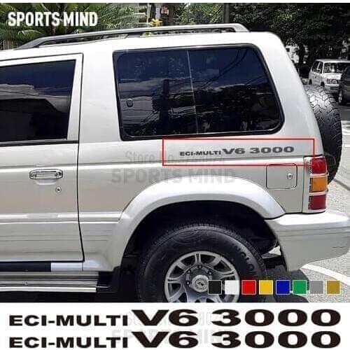 2 X ECI-multi V6 3000 For Mitsubishi Pajero Shogun Montero Side MK2 V20 Accessories Car Stickers Decal Automobiles Car Styling