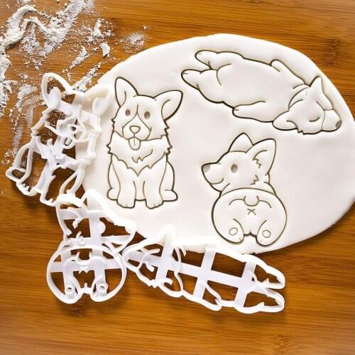2020 Cute Dog Shaped Cookie 3Pcs/set DIY kids For 3 Tool Type Bakeware Mold Cutters Hand Mold Kitchenware