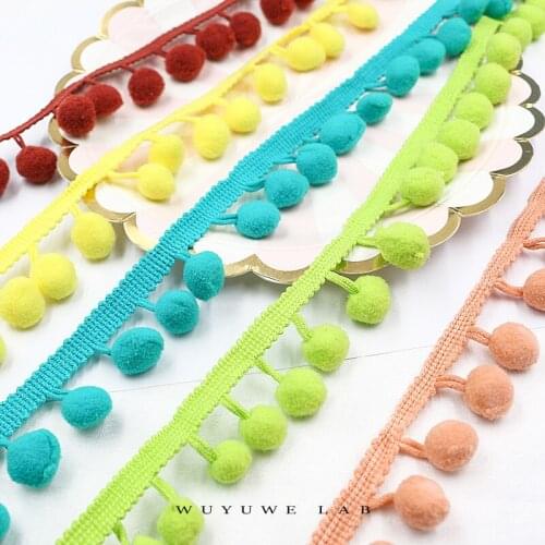8M/Lot Pompom Trim Lace Ribbon for Craft DIY Wedding Decoration Sewing on Cloth Accessory 3cm Diy Handmade Patchwork Polyester