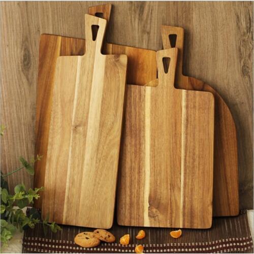 Acacia Wood Cutting Boards with Handle Eco Natural Wood Breads Board Pizza Plates Fruits Plate Chopping Blocks