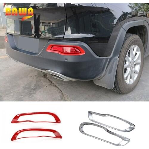 BAWA Car Stickers ABS Tail Rear Fog Lamp Decoration Cover Frame for Jeep Cherokee 2014-2016 Car Exterior Accessories