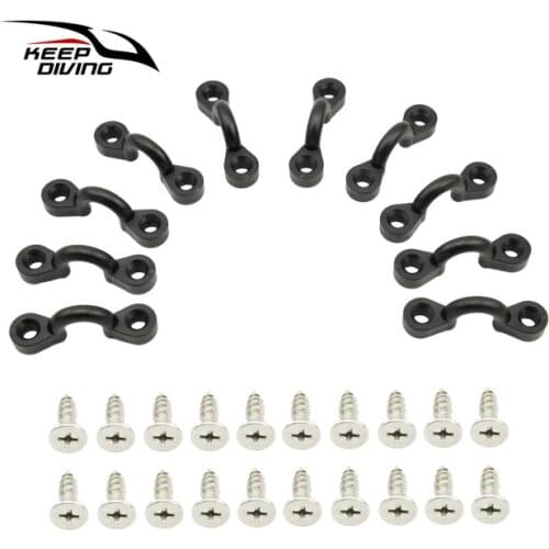 C-Shaped Nylon Bungee Tie Down Pad Eye with Screws for Boat Kayak Deck Rigging Kit boat accessories