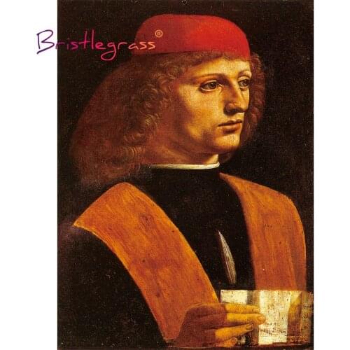 BRISTLEGRASS Wooden Jigsaw Puzzle 500 1000 Pieces Portrait of Musician Leonardo Da Vinci Educational Toy Painting Art Home Decor