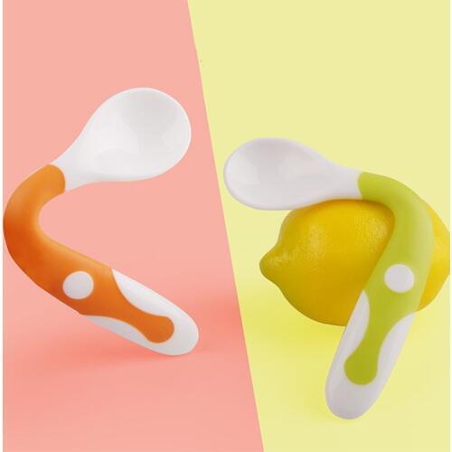 Toddler Babies Heat-Resistant Children Bendable Feeding Training Spoon Utensils Easy Grip Feeding Spoon Fork Set Travel Case