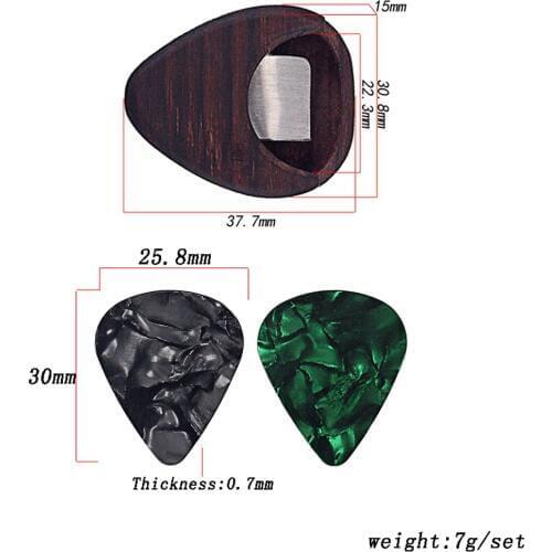 Rose Wood Guitar Pick Plectrum Box Holder For String Instrument Dark Brown