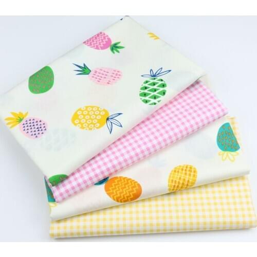 50cm*160cm Pineapple Printed Cotton Fabric For Sewing Girl Dresses Bed Linens Sewing Kids Blanket Sewing Material Tissu D30