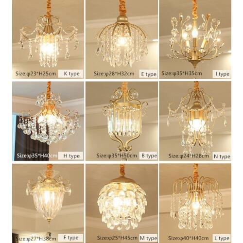 European-style crystal chandelier lights balcony aisle corridor staircase cloakroom hall single head lamps