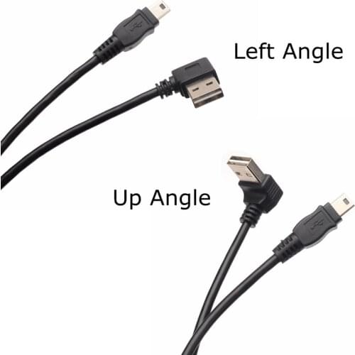 1M Left Up Angled USB Type A To Mini USB Data Sync Cable 5 Pin B Male To Male Charge Charging Cord Line for Camera MP3 MP4 3FT