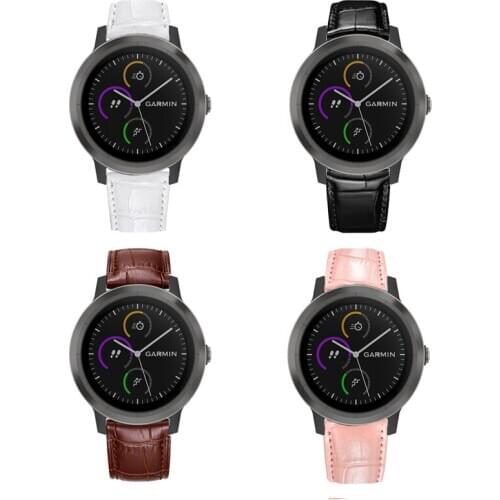 Quality Leather Watch Band Strap for Garmin Vivoactive 3 Music for Garmin Venu Sq/Forerunner 645 245 Replacement band 20mm 22mm