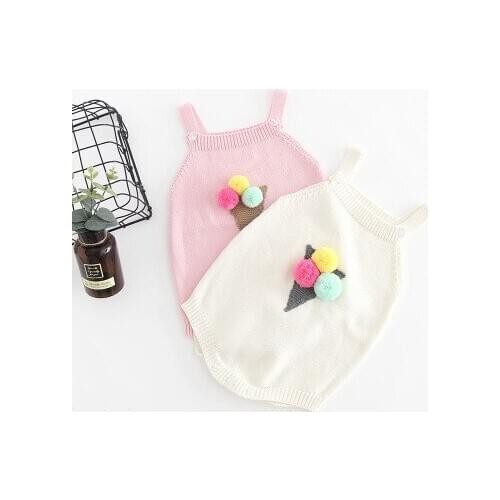 2020 Baby Romper Fashion Cute Sleeveless Knitted Jumpsuit Bodysuit for Baby Girls Spring Autumn Cute Soft Cozt Breathable Romper