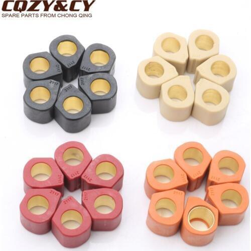6PC Polygon Roller Set Sliders 21x17mm 9g 11.5g 13g 14g for Derbi Boulevard 200 Rambla 300ie