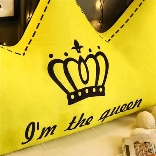 Creative crown-shaped big pillow for bed and sofa, 90 * 60cm large back pillow to decorate bedroom to release pressure
