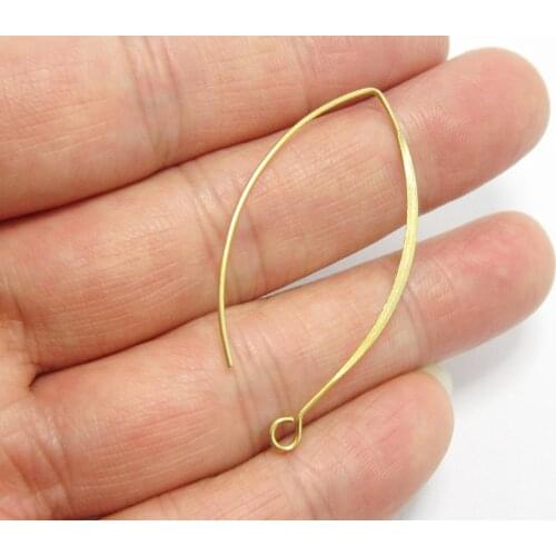 Brass ear wire hooks 44mm brass ear wires Hammered side Earrings Hooks -50pcs R507