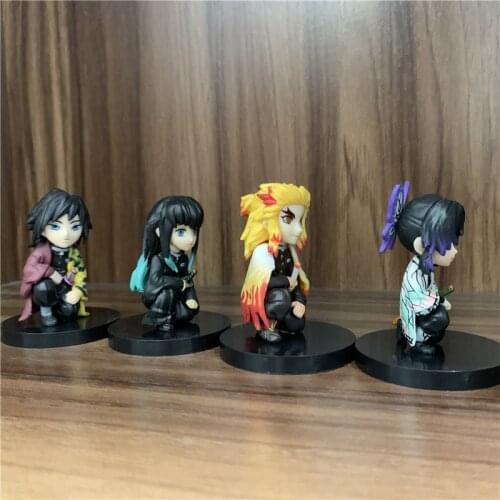 Lover Demon Slayer Tomioka Giyuu Kochou Shinobu Tokitou Muichirou Rengoku Kyoujurou Cute Ver. PVC Action Figure Model 6cm 4pcs