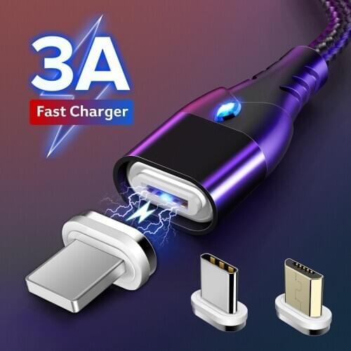 Micro USB Cable Magnetic Cable Quick Charge Android Fast Charging Magnet Cord Mobile Phone Data Cord for Huawei iPhone Charger