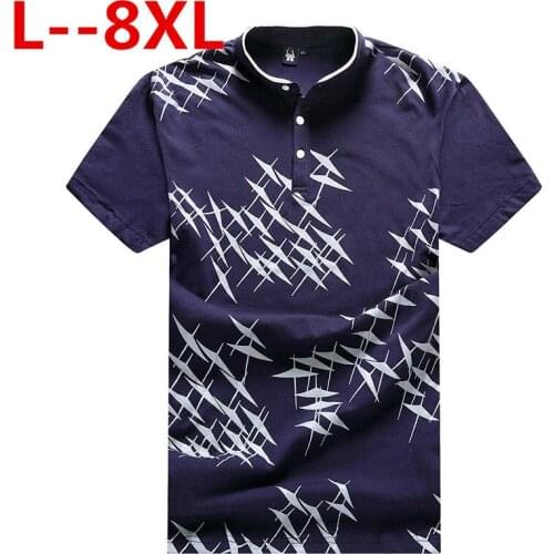 Plus size 10XL 8XL 6XL 5XL Men Mandarin Collar T-Shirt basic tshirt male short sleeve shirt Brand New Tops&Tees Cotton T Shirt