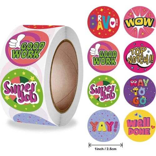 500pcs Round Roll Label Children Cute Sticker Handmade Gift Gift Box Birthday Gift Decoration Sealing Sticker 2.5cm/1inch