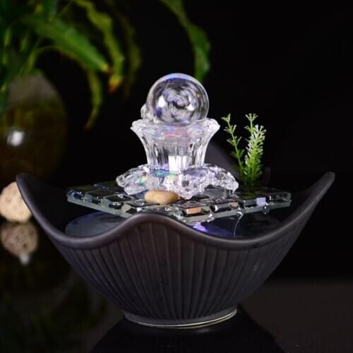 A small glass ceramic fountain waterscape decoration creative birthday gift interior decoration office desktop home decoration