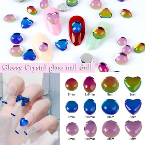 New Strass 3D Nail Art Rhinestone Flame blue Rainbow Korean Fashion Flatback Glossy Crystal Stones For DIY Nail art Decorations