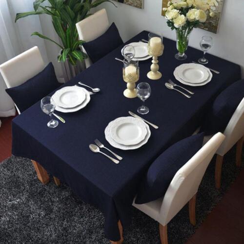 Cotton Solid Color Table Cloth Rectangle Tablecloth For Dining Table Thick Table Cover Waterproof Oilproof Home Decoration