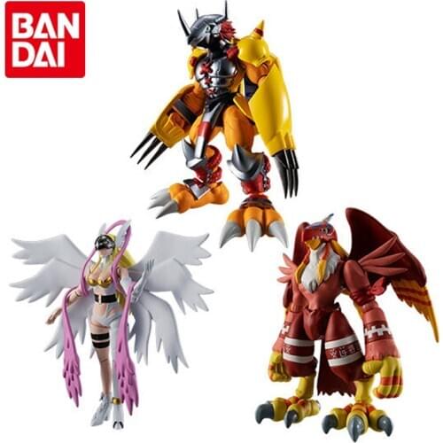 Genuine EX CASHAPON Digimon Adventure SHODO Doll 1 Battle Greymon Angewomon Garudamon Action Figure Collections