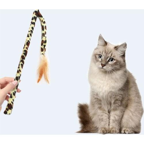 1pc Cat Stick Toys Faux Feather Rod Cat Teaser Play Toy Cat Wand Funny Fishing Rod Game For Cat Accessories Pet Supplies