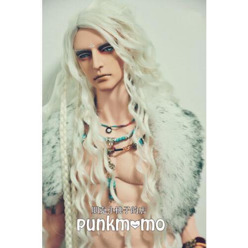 New Arrival 22-24cm White Lion/Kalo Curl Wig For 1/3 SD PULLIP AA BJD Doll Hair